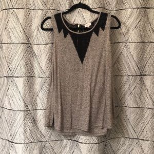 Pixley Grey & Black knit tank - size Medium